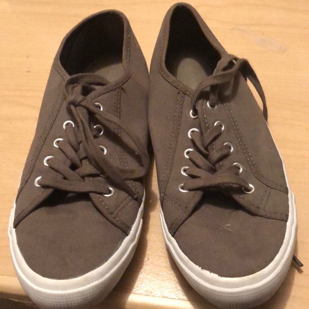 Olive green canvas shoes